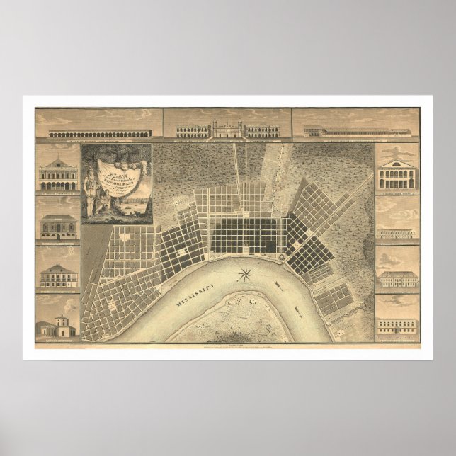 Plan New Orleans 1815 Poster (Vorne)