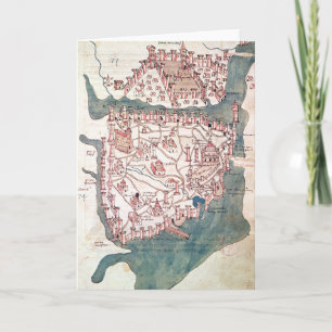 Plan of Constantinople Feiertagskarte