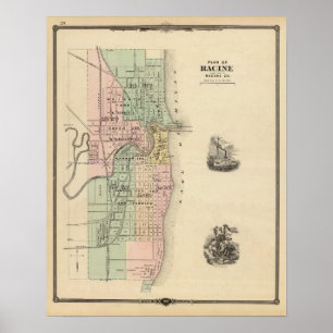 Plan Racine, Sitz des Landkreises von Racine Co Poster