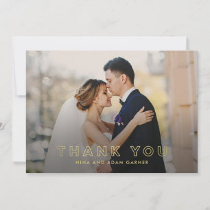 Plan simple Carte de remerciements Mariage Faux Fo