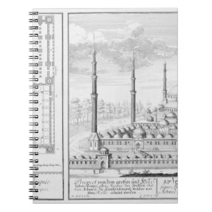Plan und Ansicht der blauen Moschee (1609-16), Notizblock
