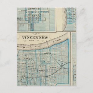 Plan Vincennes, Knox Co mit Sullivan Postkarte