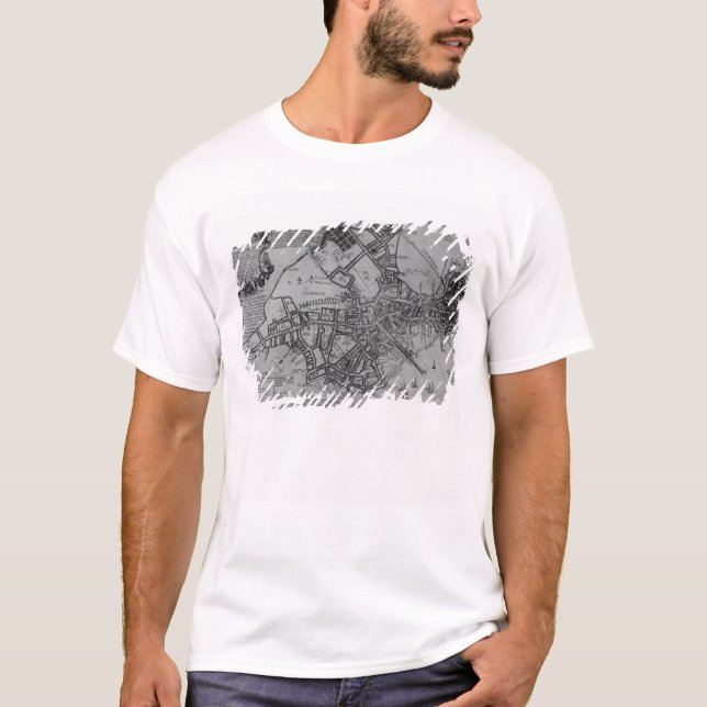 Plan von Boston, Neu-England, 1739 T-Shirt (Vorderseite)
