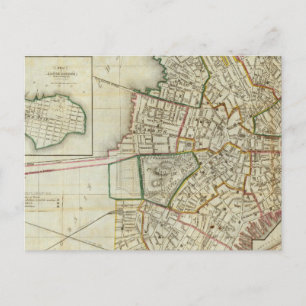 Plan von Boston und Charleston Postkarte