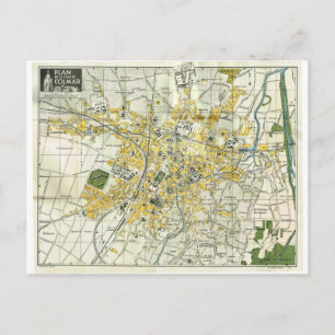 Plan von Colmar 1935 Postkarte