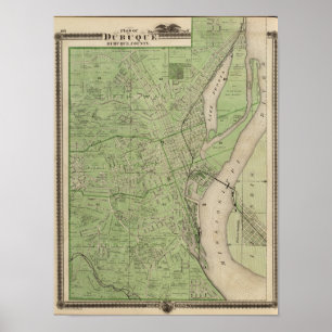 Plan von Dubuque, Dubuque Landkreis, Staat von Iow Poster