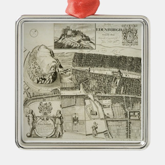 Plan von Edinburgh, Kneipe. durch John-Smith Silbernes Ornament (Vorne)