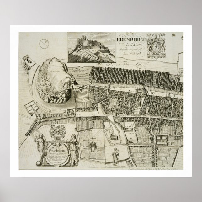 Plan von Edinburgh, Pub. von John Smith (c.1652-17 Poster (Vorne)