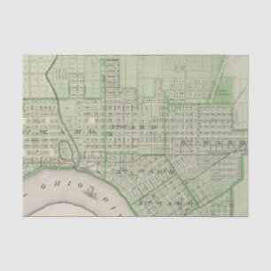 Plan von Evansville, Vanderburgh Co Seidenpapier