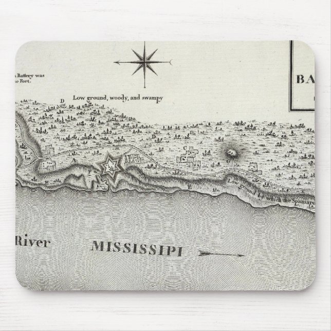 Plan von Fort Baton Rouge Mousepad (Vorne)