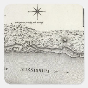 Plan von Fort Baton Rouge Quadratischer Aufkleber