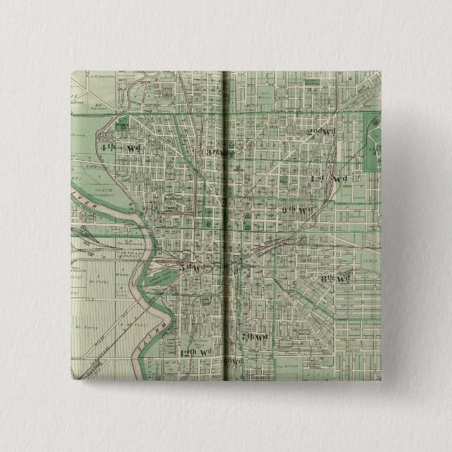 Plan von Indianapolis Button (Vorderseite)