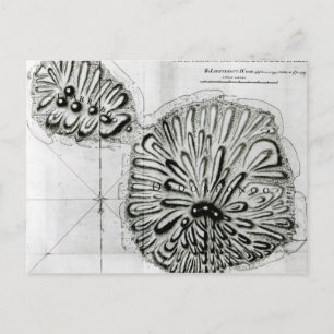 Plan von König Georges Island oder Otheite, 1769 Postkarte