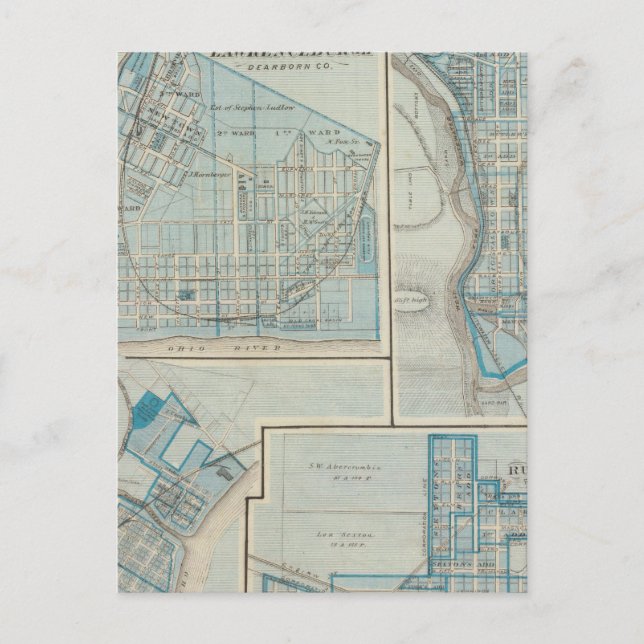 Plan von Lawrenceburgh Postkarte (Vorderseite)