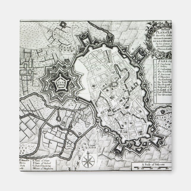 Plan von Lisle, 1736 Magnet (Vorne)