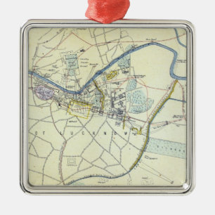 Plan von Lucknow Operationen zeigend Ornament Aus Metall