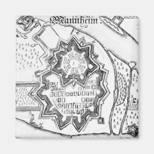 Plan von Mannheim, Deutschland 1690 Magnet