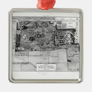 Plan von Parc Monceau in Paris Silbernes Ornament