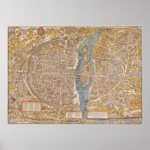 Plan von Paris durch Truschet et Hoyau Circa 1550 Poster