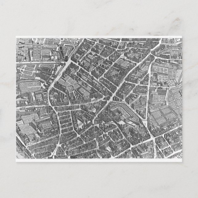 Plan von Paris Postkarte (Vorderseite)