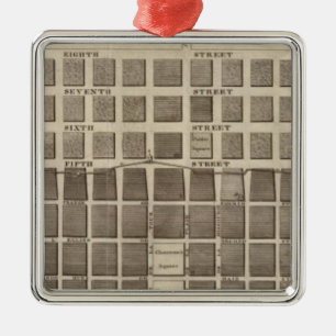 Plan von St. Louis, Missouri Silbernes Ornament