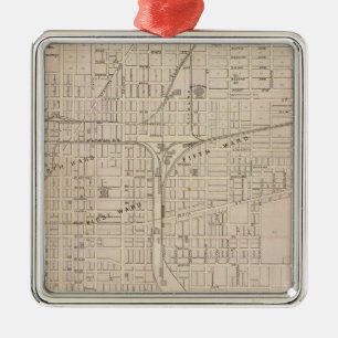 Plan von Terre Haute, Vigo Co Ornament Aus Metall