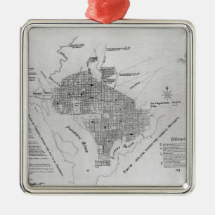 Plan von Washington DC Ornament Aus Metall