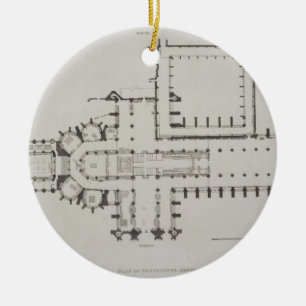 Plan von Westminster Abbey, überziehen 1 von Keramikornament