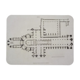 Plan von Westminster Abbey, überziehen 1 von Magnet