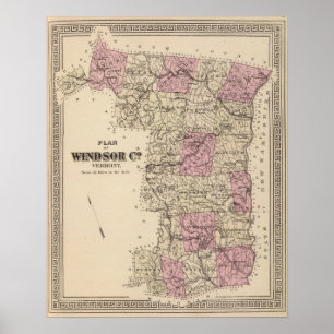 Plan von Windsor Firma in Vermont Poster