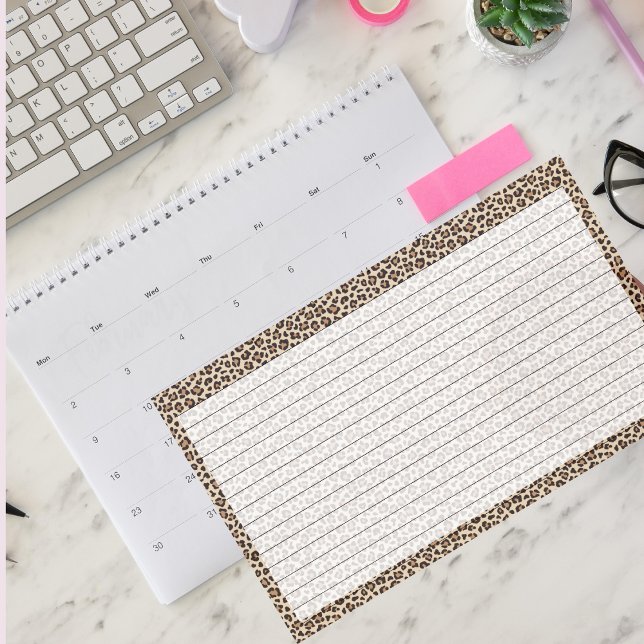 Plan With Me | Stylish 10"X6" Leopard Print Lined Post-it Klebezettel (Von Creator hochgeladen)