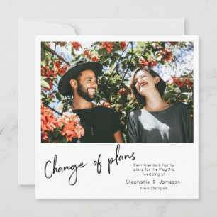 Planänderung Instant Photo & Typografie Einladung