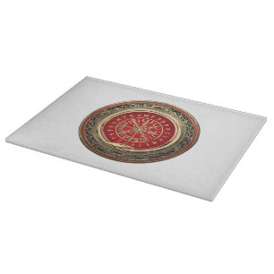 Planche À Découper [110] Vegvisir - Viking Gold Magic Runic Compass