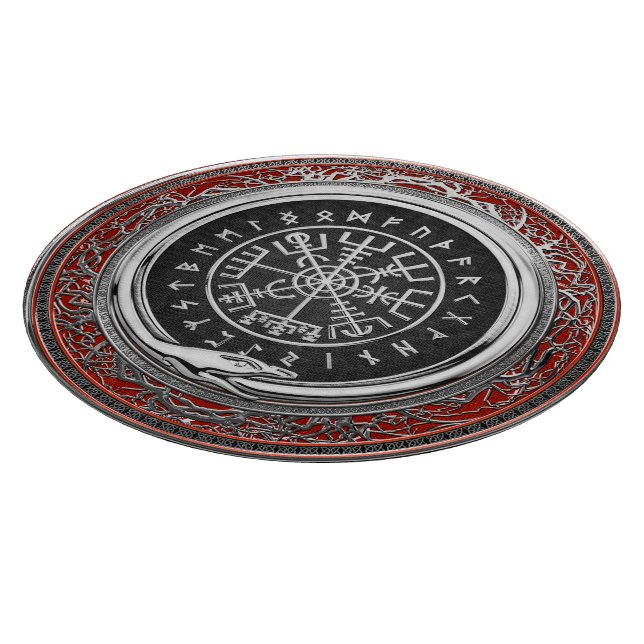 Planche À Découper [110] Vegvisir - Viking Silver Magic Runic Compass (Coin)