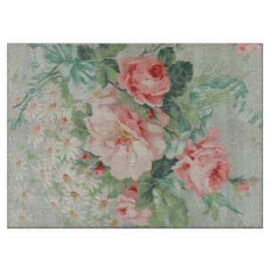 Planche À Découper 1890 British Vintage Fabric Roses & Daisies