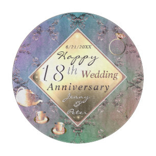 Planche À Découper 18e anniversaire du Mariage Acquamarine & Porcelai