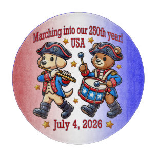 Planche À Découper 4 juillet USA 250e anniversaire Semiquincentenaire