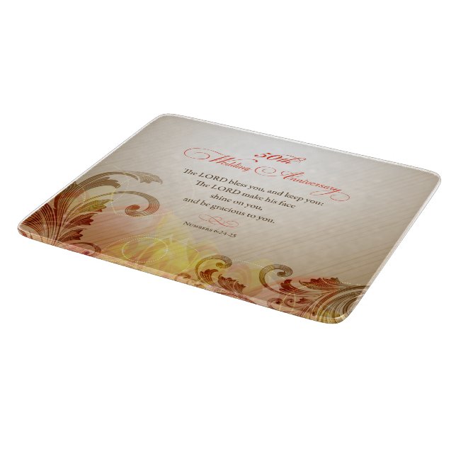 Planche À Découper 50e anniversaire du Mariage, Seigneur bénisse et g (Coin)