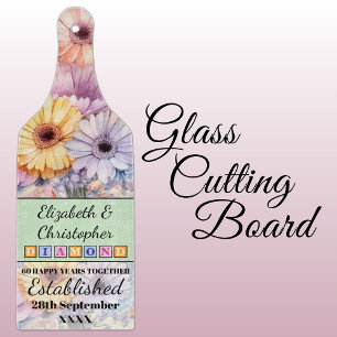 Planche À Découper 60e anniversaire diamant vert floral