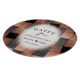 Planche À Découper 7ème anniversaire moderne de cuivre + laine