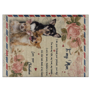 Planche À Découper À ma tante Dog Flower Cadeau, tante Cadeau d'anniv