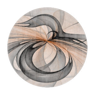 Planche À Découper Abstrait Anthracite Grey Sienna Art moderne fracta