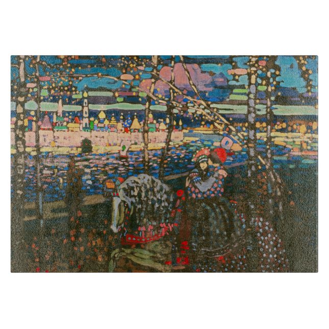 Planche À Découper Abstrait Kandinsky équitation Couple coloré (Devant)