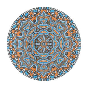 Planche À Découper Abstrait mandala ronde sans couture motif kaleidos