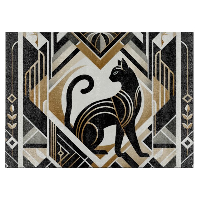 Planche À Découper Abstrait moderne Décoratif Chat Cutting Board (Devant)