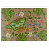 Accueil tropical de grenouille au nom personnalisé