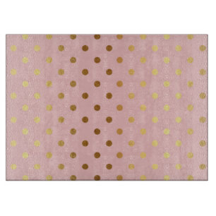 Planche À Découper Adorables Faux Gold Fleurs à pois