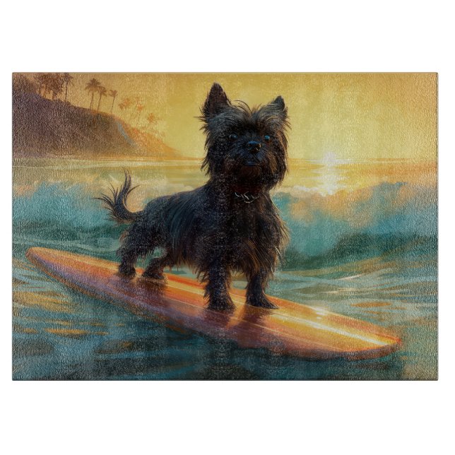 Planche À Découper Affenpinscher Beach Surf Peinture (Devant)