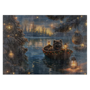 Planche À Découper Affenpinscher Festive Christmas Voyage