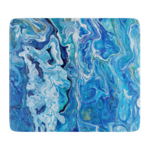 Planche À Découper Agate folle élégante 6 de dentelle - bleu d'océ